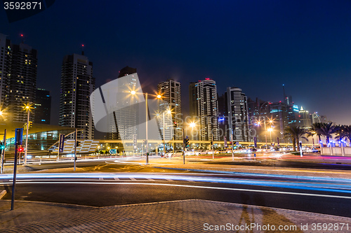 Image of Dubai Dowtown at ngiht, United Arab Emirates