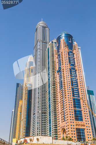 Image of Dubai Marina cityscape, UAE