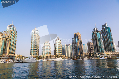 Image of Dubai Marina cityscape, UAE