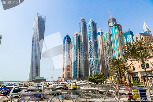 Image of Dubai Marina cityscape, UAE