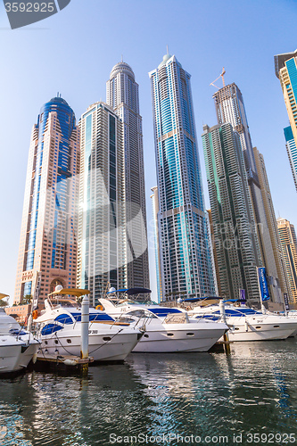 Image of Dubai Marina cityscape, UAE