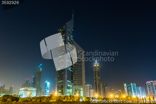 Image of Dubai Dowtown at ngiht, United Arab Emirates
