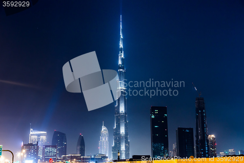 Image of Dubai panorama and Burj Khalifa is currently the tallest buildin