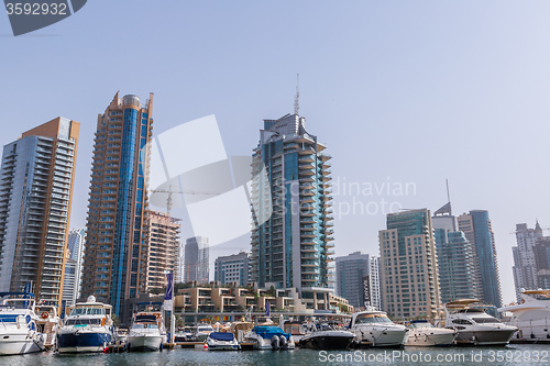 Image of Dubai Marina cityscape, UAE