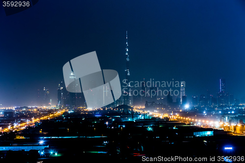 Image of Dubai panorama and Burj Khalifa is currently the tallest buildin