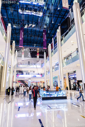 Image of Interior View of Dubai Mall - world\'s largest shopping mall