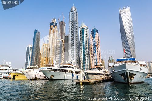 Image of Dubai Marina cityscape, UAE