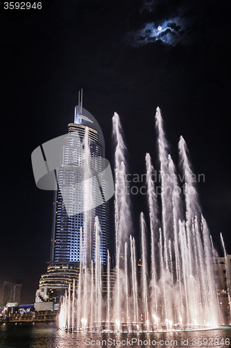 Image of Address Hotel in the downtown Dubai area overlooks the famous da