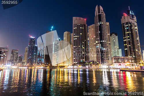 Image of Dubai Marina cityscape, UAE