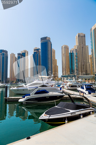 Image of Dubai Marina cityscape, UAE