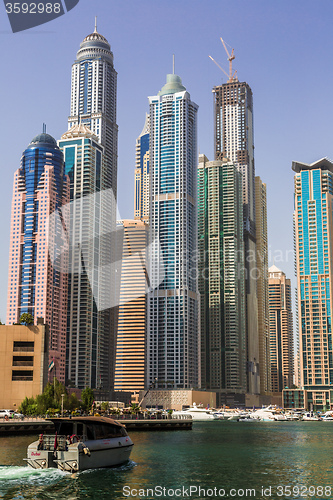 Image of Dubai Marina cityscape, UAE