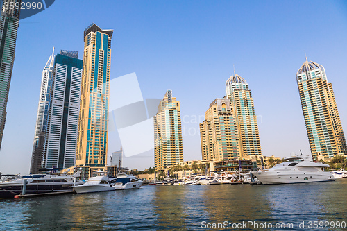 Image of Dubai Marina cityscape, UAE