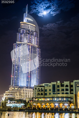 Image of Address Hotel in the downtown Dubai area overlooks the famous da