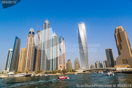 Image of Dubai Marina cityscape, UAE