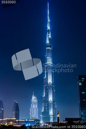 Image of Dubai panorama and Burj Khalifa is currently the tallest buildin