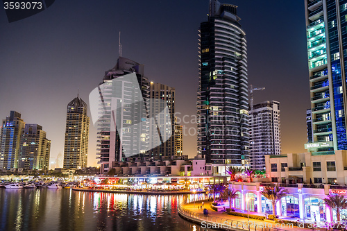 Image of Dubai Marina cityscape, UAE