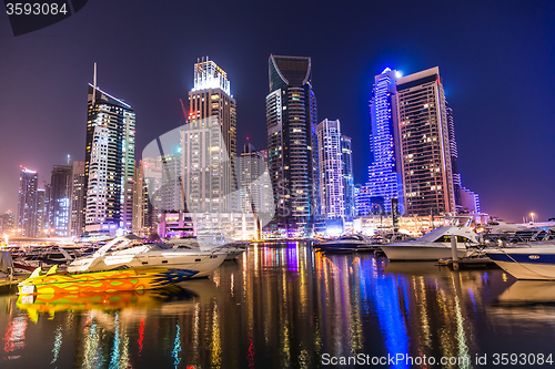 Image of Dubai Marina cityscape, UAE