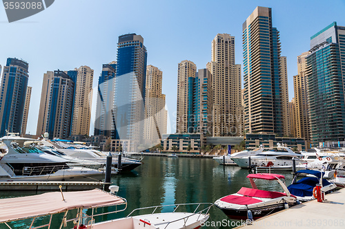 Image of Dubai Marina cityscape, UAE