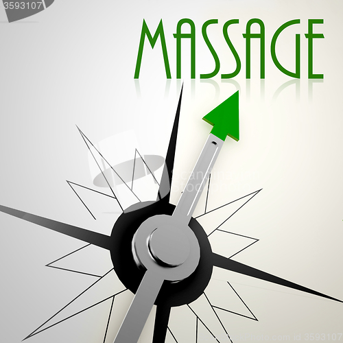 Image of Massage on green compass
