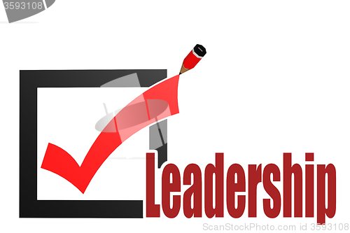 Image of Check mark with leadership word