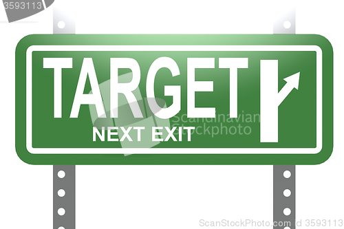 Image of Target green sign board isolated