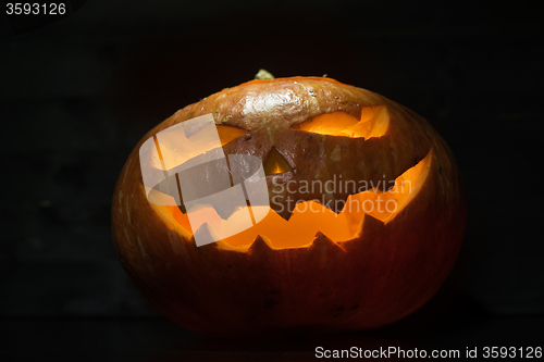 Image of Halloween pumpkin on black