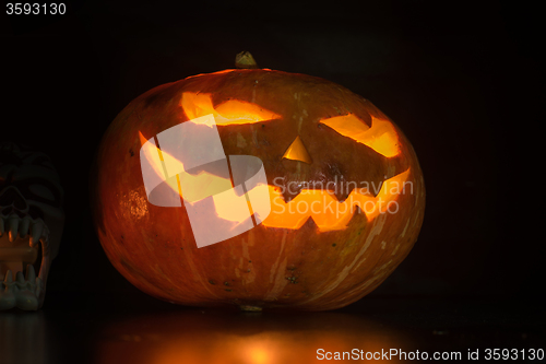 Image of Halloween pumpkin on black