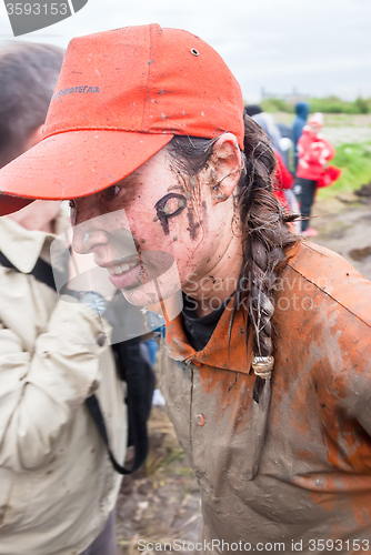 Image of Attractive girl in extrime racing