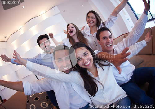 Image of group of friends taking selfie