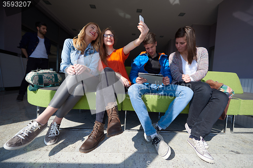 Image of students group taking selfie