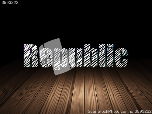 Image of Political concept: Republic in grunge dark room