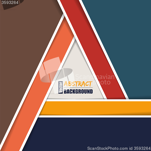 Image of Abstract brochure template with triangle shaped by stripes