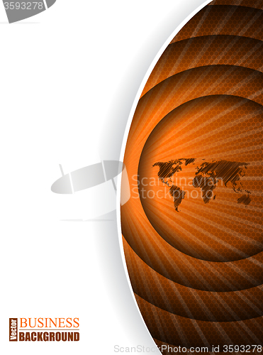 Image of Orange business brochure template with map in ripple effect