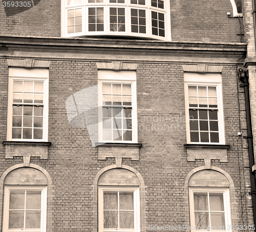 Image of window in europe london old red brick wall and      historical 