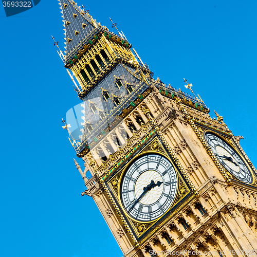 Image of london big ben and historical old construction england  aged cit