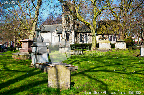 Image of in cemetery     england europe old construction and    history