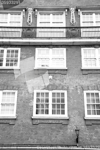 Image of in europe london old red brick wall and      historical window