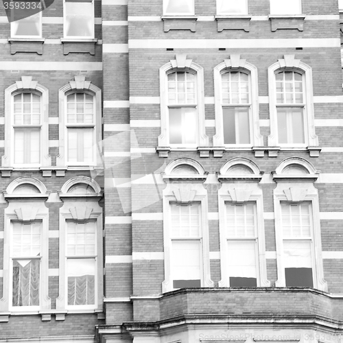 Image of window in europe london old red brick wall and      historical 
