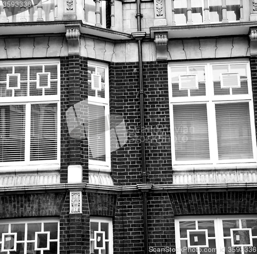 Image of window in europe london old red brick wall and      historical 