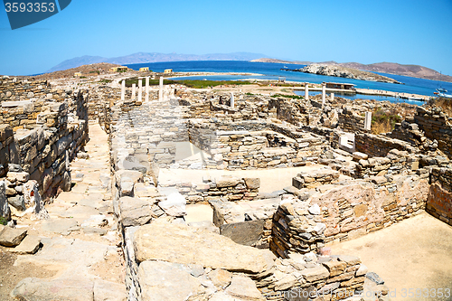 Image of temple  in delos greece the historycal acropolis and old ruin si