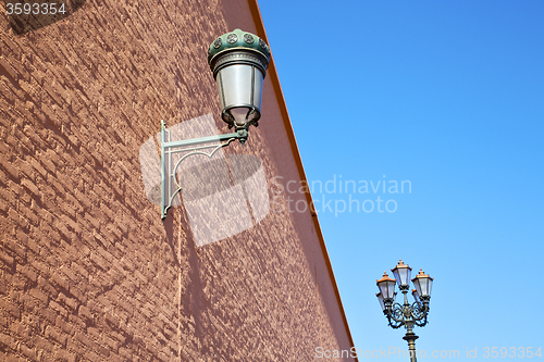 Image of  street lamp in morocco africa   outdoors and  