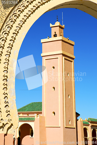 Image of  maroc africa minaret and the blue  