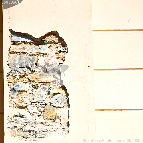 Image of  cracked  step   brick in  italy old wall and texture material t