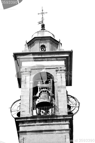 Image of monument  clock tower in italy europe old  stone and bell