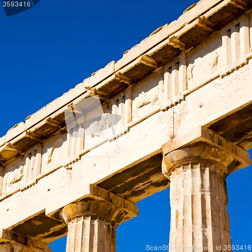 Image of in greece the old architecture and historical place parthenon at