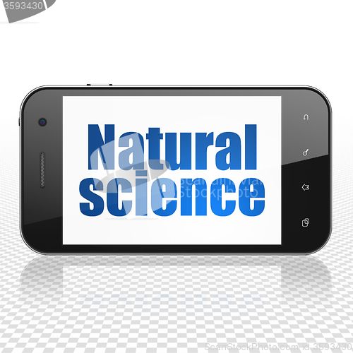Image of Science concept: Smartphone with Natural Science on display