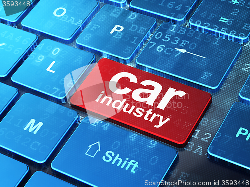 Image of Industry concept: Car Industry on computer keyboard background