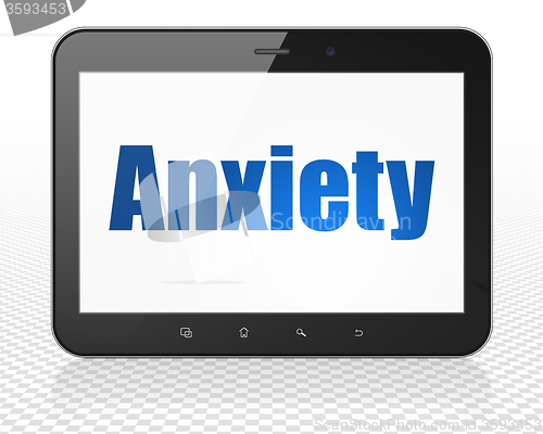 Image of Medicine concept: Tablet Pc Computer with Anxiety on display