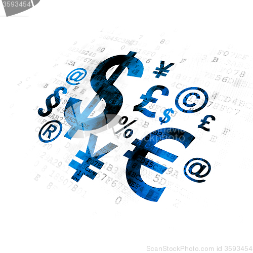 Image of Advertising concept: Finance Symbol on Digital background