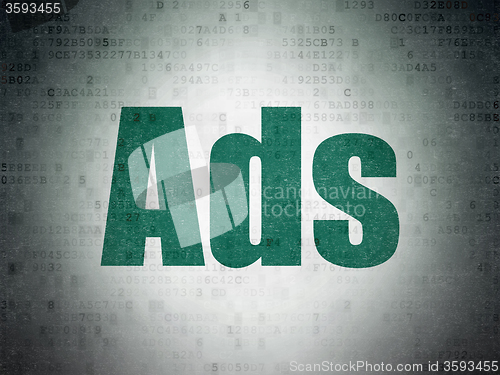 Image of Advertising concept: Ads on Digital Paper background
